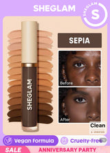 SHEGLAM خافي العيوب Like Magic 12Hr Full Coverage Concealer-خافي عيوب سائل مطفي من الكتان يدوم طويلاً ومصحح للون وخفيف الوزن ومرطب يدوم طوال اليوم وخافي عيوب علامة تجارية جمال مكياج مستحضرات تجميل للنساء الفتيات مثالي لفصل الخريف الشتاء مثالي ل- Y2K أزياء